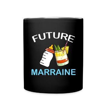 Future Marraine Idée Cadeau Naissance Bébé Cadeau - Mug uni - noir - Devant