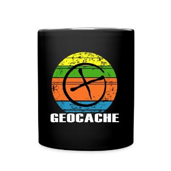 geocache schnitzeljagd outdoor-life geocache - Tasse einfarbig - Schwarz - Vorne