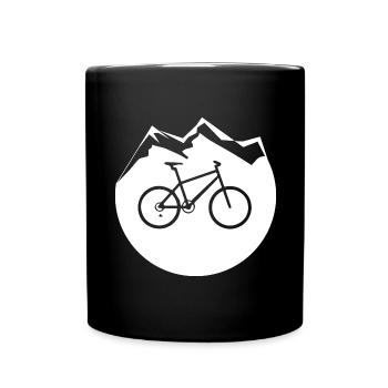 Kreis - Berg - Radfahren - (4) - Tasse einfarbig - Schwarz - Vorne