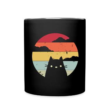Propriétaire de chat, propriétaire de chat, Vintage Retro Gesche - Mug uni - noir - Devant