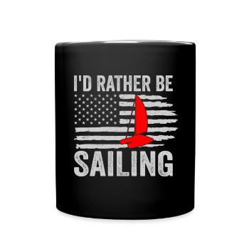 Catamaran captain I would rather sail catamaran - Full Colour Mug - black - Front