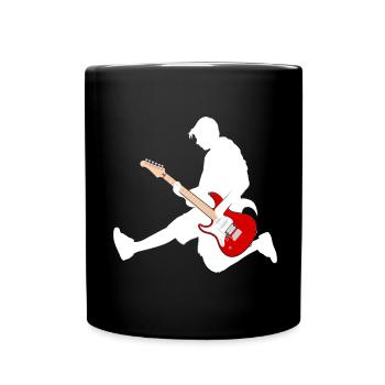 Rock It, With the Electric Guitar T-Shirts - Tasse einfarbig - Schwarz - Vorne