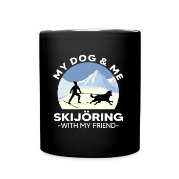 Skijoring Hundesport Zughund Skijoering - Mug uni - noir - Devant