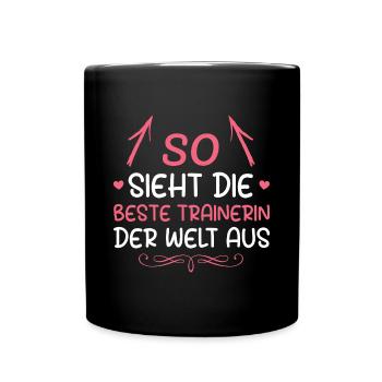 Fußballtrainerin Beste Trainerin Geschenk - Tasse einfarbig - Schwarz - Vorne