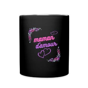 Maman d amour - Mug uni - noir - Devant