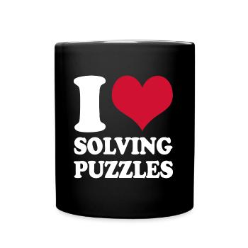 Rätsel Puzzle I Love Solving Puzzles Denksport - Tasse einfarbig - Schwarz - Vorne