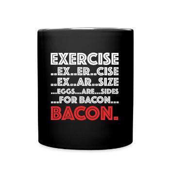 Bacon Training | Beer, grilling, meat, bacon - Full Colour Mug - black - Front