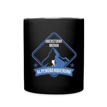 Alpenüberquerung Oberstdorf Meran E5 Fernwanderweg - Tasse einfarbig - Schwarz - Vorne