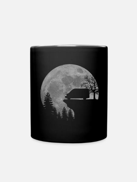 Camper Van, Kastenwagen, Wohnmobil, Mond - Tasse einfarbig - Schwarz