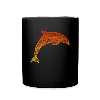 Delfin - Tasse einfarbig - Schwarz - Vorne