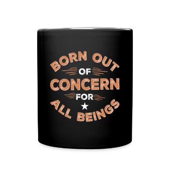 Né de l’inquiétude... - Dicton bouddhiste - Mug uni - noir - Devant