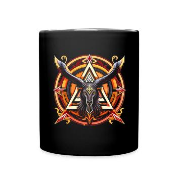 Baphomet - Luzifer - Teufel - Satan - 666 - Tasse einfarbig - Schwarz - Vorne