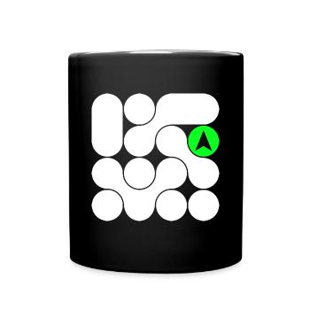 Abstract Interconnecting Circles - Full Colour Mug - black - Front