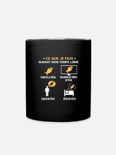 Ce que je fais durant mon temps libre pêche - Mug uni - noir