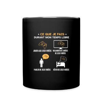 Ce que je fais durant mon temps libre console - Mug uni - noir - Devant