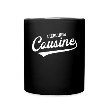 Lieblingscousine Beste Cousine Lieblings Cousinen - Tasse einfarbig - Schwarz - Vorne