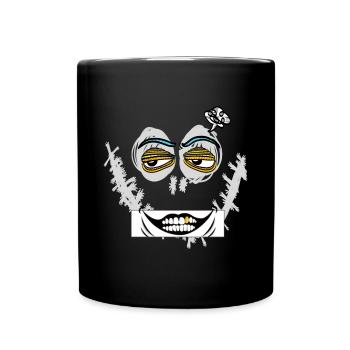 visage, bande dessinée, halloween, monstre, joker - Mug uni - noir - Devant