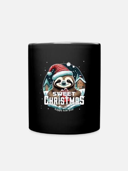 Weihnachtsfaultier - Sweet Christmas - Tasse einfarbig - Schwarz