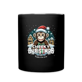 Christmas Monkey - Cheeky Christmas - Full Colour Mug - black - Front
