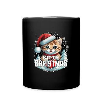 Christmas Cat - Kitty Christmas - Full Colour Mug - black - Front