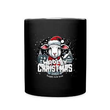 Mouton de Noël - Noël laineux - Mug uni - noir - Devant