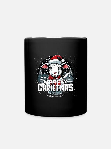 Mouton de Noël - Noël laineux - Mug uni - noir
