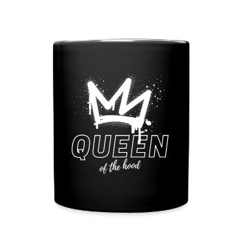 Queen of the hood white - Full Colour Mug - black - Front