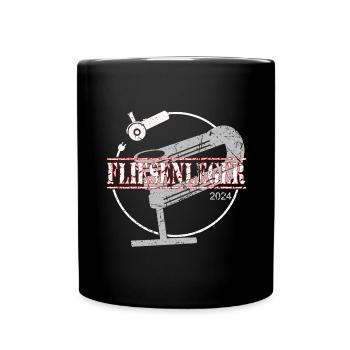 Fliesenleger 2024 - Tasse einfarbig - Schwarz - Vorne