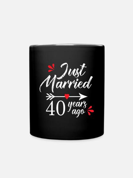 anniversaire de mariage 40 ans Marié depuis 40 ans - Mug uni - noir