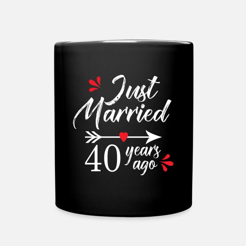 anniversaire de mariage 40 ans Marié depuis 40 ans - Mug uni - noir