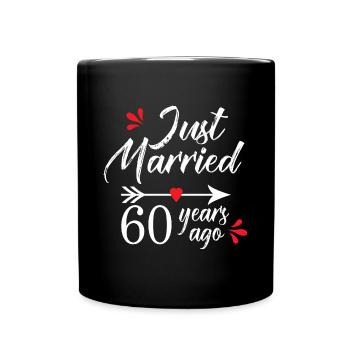 Hochzeitstag 60 Jahre verheiratet seit 60 Jahren - Tasse einfarbig - Schwarz - Vorne