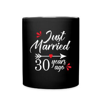 Hochzeitstag 30 Jahre verheiratet seit 30 Jahren - Tasse einfarbig - Schwarz - Vorne