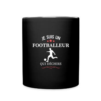 Je suis un footballeur qui déchire - Mug uni - noir - Devant