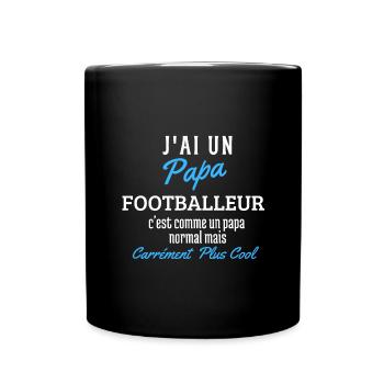 Papa footballeur - Mug uni - noir - Devant