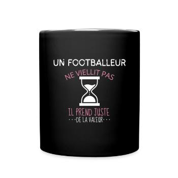 Footballeur - Mug uni - noir - Devant
