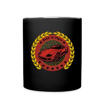 Ride in Style - Auto T-Shirt - Tasse einfarbig - Schwarz - Vorne