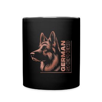 GERMAN SHEPHERD drawing head rose gold - Full Colour Mug - black - Front