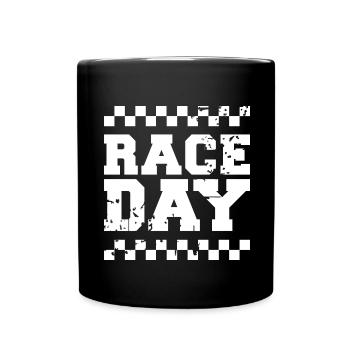 race day Zielflagge Autorennen Formel Racing Logo - Tasse einfarbig - Schwarz - Vorne