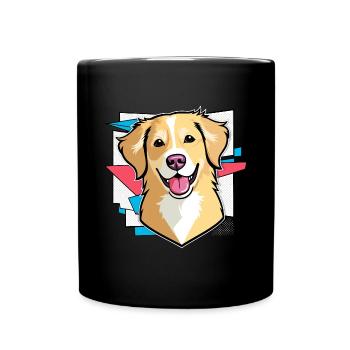 Retro Hund Design - Tasse einfarbig - Schwarz - Vorne