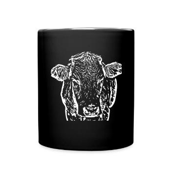 Cow White Cow Head Farmer Farmer Gift - Full Colour Mug - black - Front