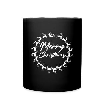 Merry Christmas | St. Nicholas, Reindeer, Celebrations - Full Colour Mug - black - Front