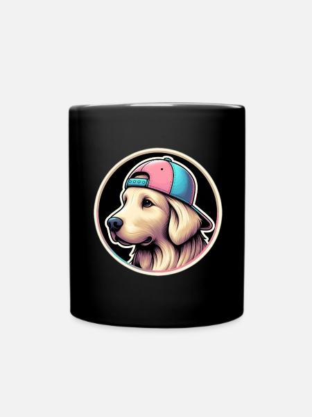 Golden Retriever con cappuccio in colori pastello - Tazza monocolore - nero