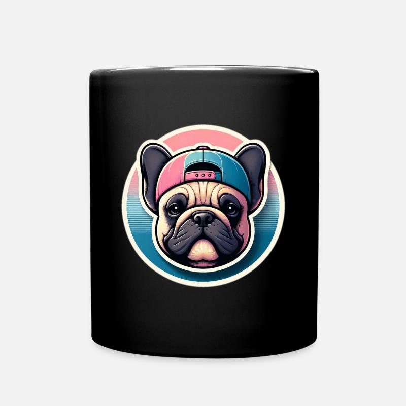 French Bulldog with Pastel Cap - Full Colour Mug - black