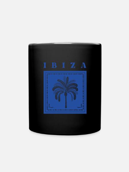 Ibiza Sommer 2025 Kollektion Palme - Tasse einfarbig - Schwarz