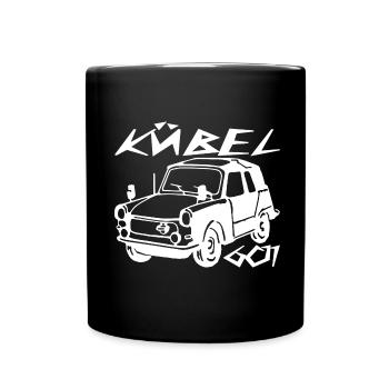  Kübel Trabi Stoffhund - Tasse einfarbig - Schwarz - Vorne