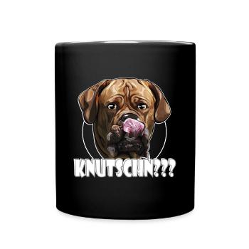 BORDEAUX DOGGE knutschn Bordeauxdogge Wilsigns - Tasse einfarbig - Schwarz - Vorne