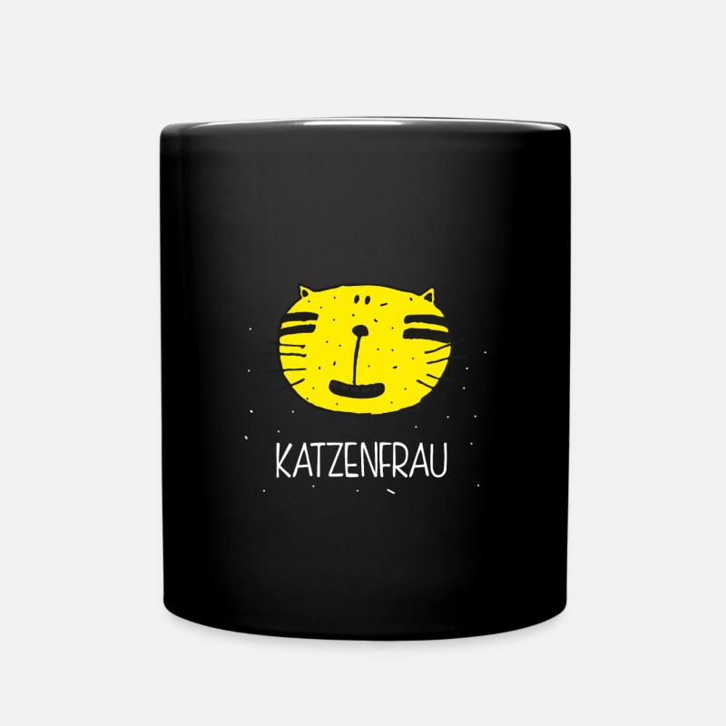Katzenfrau. Katze. Verrückt. - Tasse einfarbig - Schwarz
