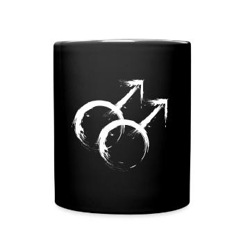 Double Mars symbol. Male homosexuality - Full Colour Mug - black - Front