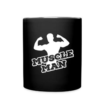 Muscle Man Bodybuilder Fitness Workout - Tasse einfarbig - Schwarz - Vorne