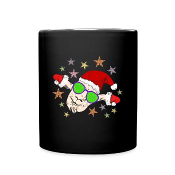 Funny Christmas Goat | Nikolaus Ziege - Tasse einfarbig - Schwarz - Vorne